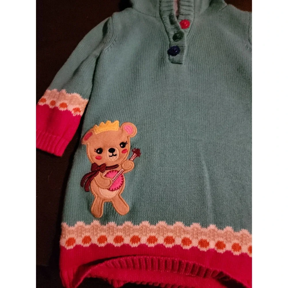 Gymboree sweet music bear‎ guitar sweater dress size 6 12 months